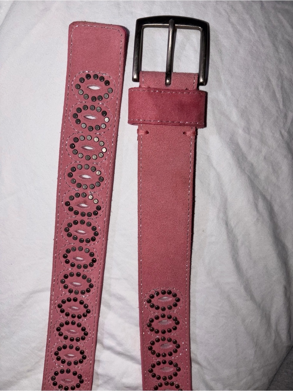 American Eagle Outfitters Pink Suede Studded Women's Belt large coastal cowgirl